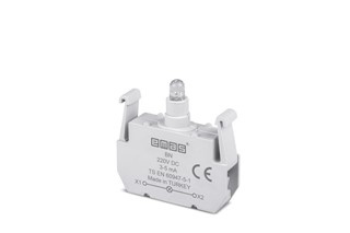 Yedek LED'li 220V DC Beyaz Sinyal Blok